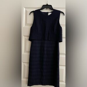 Vtg. BOSS  Navy Blue Sleeveless Sheath Dress